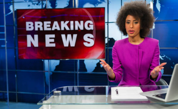 Black TV news anchor